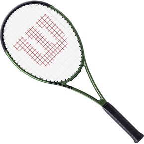 WILSON Blade Team V8 Strung Tennis Racquet - Economical Quality Intermediate Racquet - 4-3/8 Grip, Green & Black