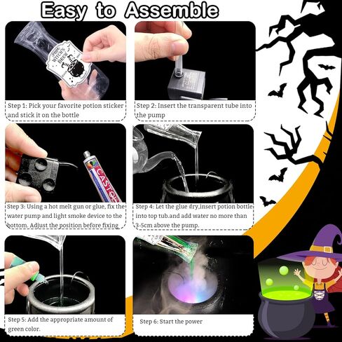 DIY Floating Potions,Halloween Potion Bottles With Float Potion,Halloween Decorations Indoor With Witch Brew in Kuwait