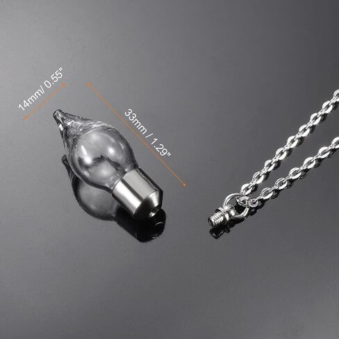 HARFINGTON 10 Pcs Name on Rice Glass Vial Pendant 14mm Width Mini Glass Bottles, for Necklace Wish Bottle DIY Pendant Craft Souvenirs in Saudi Arabia