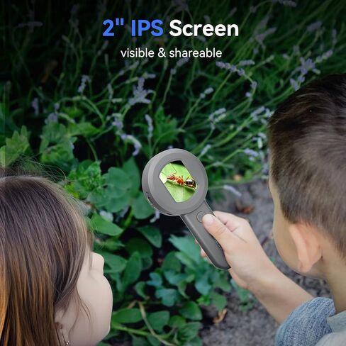 مجهر TOMLOV P10 للأطفال، عدسة مكبرة للجيب 100X مع ضوء للبالغين، عدسة مجوهرات محمولة مع شاشة، مكبر عملة محمول لهواة الجمع، مجهر رقمي LCD مقاس 2 بوصة لـ Trichome in Kuwait