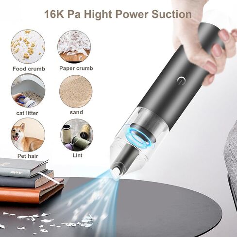 Handheld Vacuum Cordless, Car Vacuum Cleaner Rechargeable, Extendable Portable Hand Vacuum 12000Pa Suction Power 25 min Long Runtime with 2 in 1 Crevice Tool Floor Brush for Home Car Hardwood Floor in Saudi Arabia