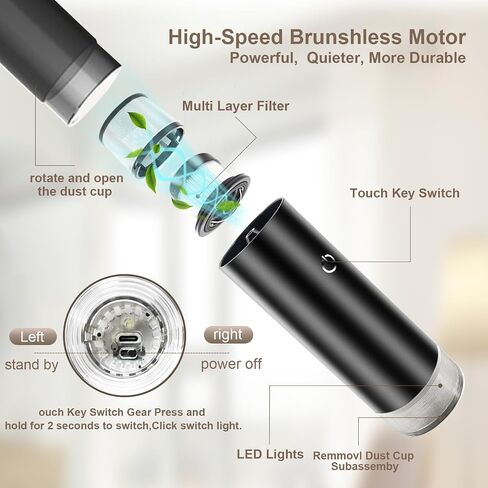 Handheld Vacuum Cordless, Car Vacuum Cleaner Rechargeable, Extendable Portable Hand Vacuum 12000Pa Suction Power 25 min Long Runtime with 2 in 1 Crevice Tool Floor Brush for Home Car Hardwood Floor in Saudi Arabia