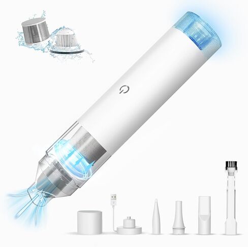 Handheld Vacuum Cordless, Car Vacuum Cleaner Rechargeable, Extendable Portable Hand Vacuum 12000Pa Suction Power 25 min Long Runtime with 2 in 1 Crevice Tool Floor Brush for Home Car Hardwood Floor in Saudi Arabia
