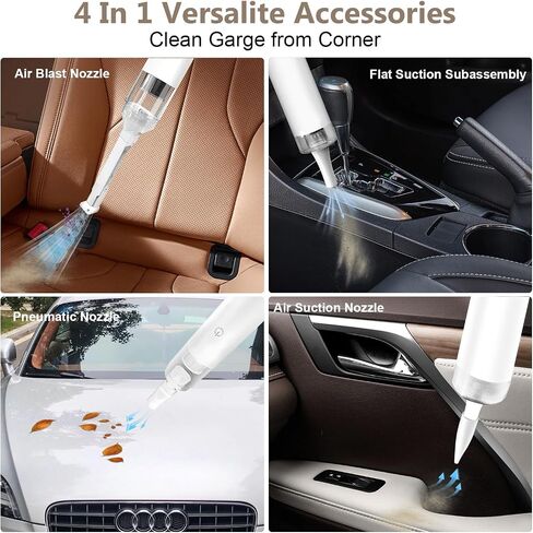 Handheld Vacuum Cordless, Car Vacuum Cleaner Rechargeable, Extendable Portable Hand Vacuum 12000Pa Suction Power 25 min Long Runtime with 2 in 1 Crevice Tool Floor Brush for Home Car Hardwood Floor in Saudi Arabia