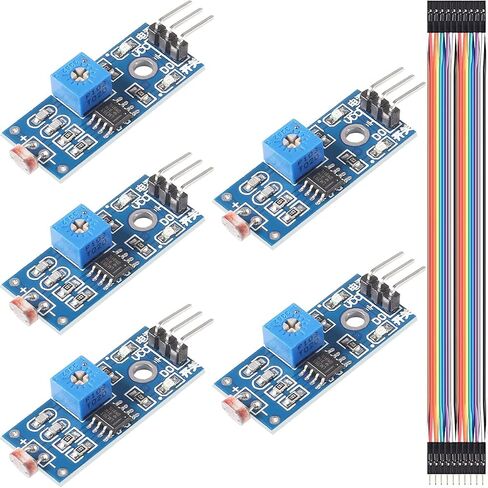 5 pcs Photosensitive Sensor Module 3pins DC 3.3-5V Digital Light Intensity Detection Photosensitive Resistor Module with Dupont Cable for Arduino DIY in Saudi Arabia