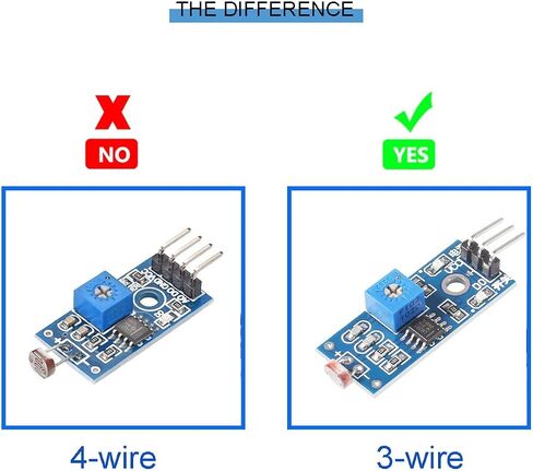 5 pcs Photosensitive Sensor Module 3pins DC 3.3-5V Digital Light Intensity Detection Photosensitive Resistor Module with Dupont Cable for Arduino DIY in Saudi Arabia