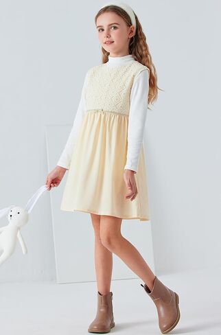 Girls Elegant Lace Dress Loose Formal Dress for Party Wedding Birthday Church 6-12 Years Old in Kuwait