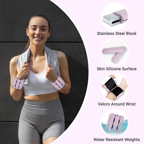 Adjustable Ankle Weights for Women Men Kids,Weighted Pilates Wrist Weights Set for Walking Running,1 Pair (1Lb Each) Silicone Arm & Leg Weight for Gym Fitness Swimming Yoga Dance Physical Therapy in Saudi Arabia