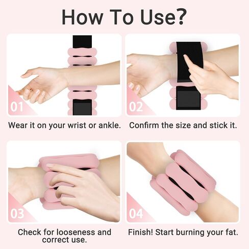 Adjustable Ankle Weights for Women Men Kids,Weighted Pilates Wrist Weights Set for Walking Running,1 Pair (1Lb Each) Silicone Arm & Leg Weight for Gym Fitness Swimming Yoga Dance Physical Therapy in Saudi Arabia