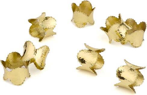 Napkin Ring Holders, Napkin Rings, Napkin Rings Set of 12, Napkin Ring Holders for Cloth Napkins, Round Serviette Rings, Napkin Ring Set, Napkin Ring Bulk - Gold in Kuwait