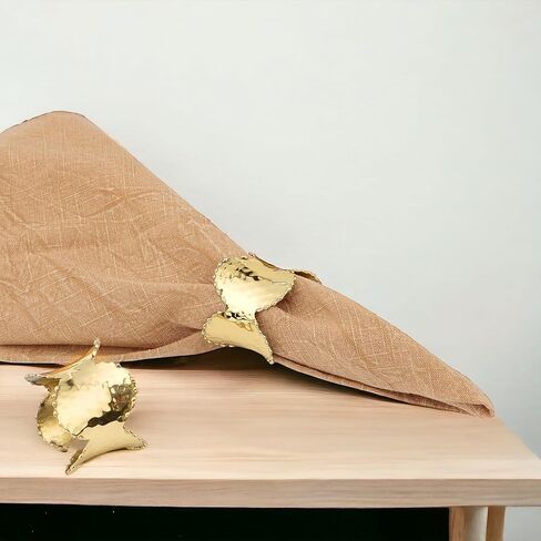 Napkin Ring Holders, Napkin Rings, Napkin Rings Set of 12, Napkin Ring Holders for Cloth Napkins, Round Serviette Rings, Napkin Ring Set, Napkin Ring Bulk - Gold in Kuwait