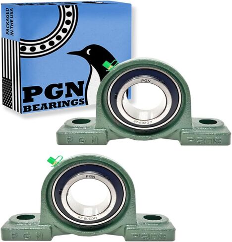 محمل كتلة الوسادة PGN UCP209-28 - حزمة من 2 محمل كتلة وسادة مثبتة - محامل فولاذية من الكروم مع تجويف 1 3/4 بوصة - محاذاة ذاتية in Saudi Arabia