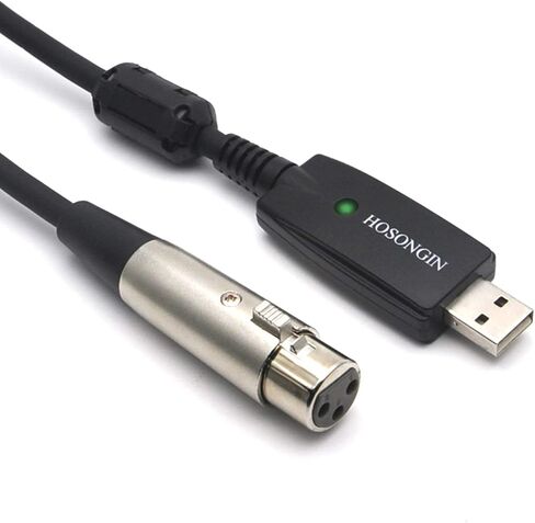 HOSONGIN USB Male to XLR Female Mic Link Converter Cable Studio Audio Cable Connector Cords Adapter for Microphones or Recording,USB Microphone Cable -10Feet in Saudi Arabia