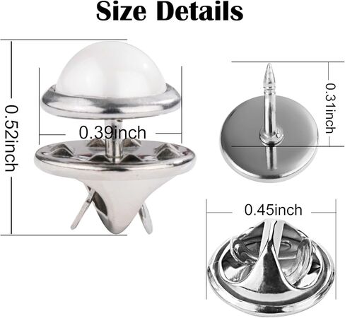 6 قطع صغيرة بدون خياطة باللون الأسود، دبابيس بروش لتغطية الأزرار، قابلة للفصل، قابلة لإعادة الاستخدام، متعددة الأغراض للملابس (10 ملم) in Kuwait