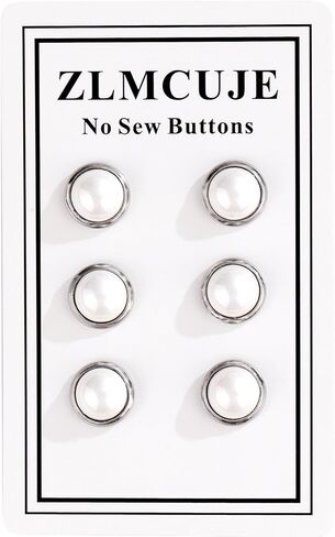 6 قطع صغيرة بدون خياطة باللون الأسود، دبابيس بروش لتغطية الأزرار، قابلة للفصل، قابلة لإعادة الاستخدام، متعددة الأغراض للملابس (10 ملم) in Kuwait