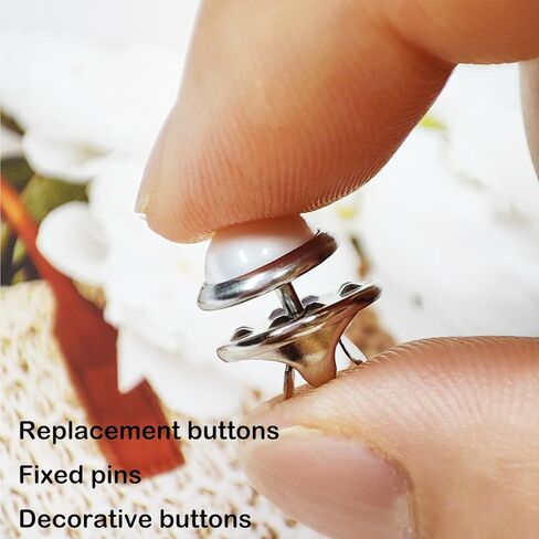 6 قطع صغيرة بدون خياطة باللون الأسود، دبابيس بروش لتغطية الأزرار، قابلة للفصل، قابلة لإعادة الاستخدام، متعددة الأغراض للملابس (10 ملم) in Kuwait