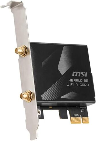 MSI Herald-BE NCM865 WI-FI 7 (Wi-Fi 7، 802.11BE، Bluetooth 5.4، PCIe، تقنية التشغيل متعدد الوصلات، هوائي خارجي) in Saudi Arabia