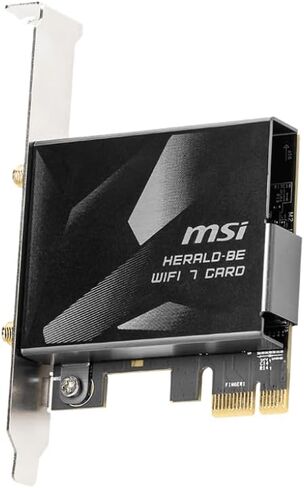 MSI Herald-BE NCM865 WI-FI 7 (Wi-Fi 7، 802.11BE، Bluetooth 5.4، PCIe، تقنية التشغيل متعدد الوصلات، هوائي خارجي) in Saudi Arabia