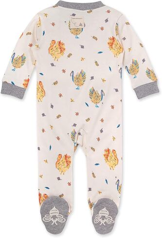 Burt's Bees Baby Baby Girls Pajamas, Sleep and Play Loose Fit, 100% Organic Cotton, Soft One-piece PJs, Diagonal Zip Up Romper Newborn Essentials with Interior Zipper Guard in sizes NB to 6-9 Months in Saudi Arabia