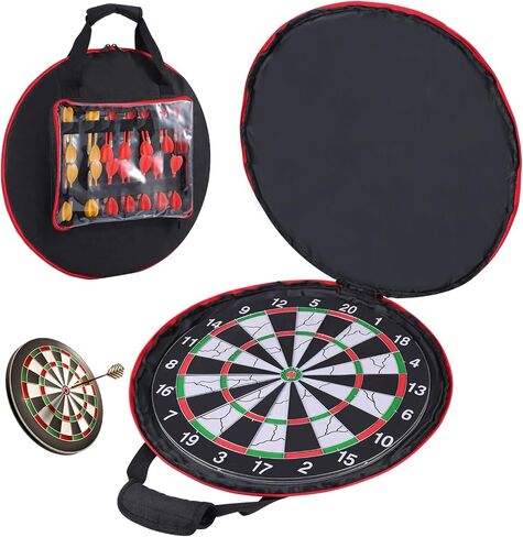 Storage Bag for Dart Boards Set, Dartboard Cover Waterproof Protective Dart Board Carrying Case Dartboard Bag for Dartboard, Dart Tips, Dart Shafts, and Other Dart Accessories, Bag Only in Saudi Arabia