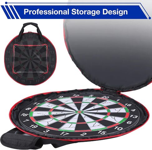 Storage Bag for Dart Boards Set, Dartboard Cover Waterproof Protective Dart Board Carrying Case Dartboard Bag for Dartboard, Dart Tips, Dart Shafts, and Other Dart Accessories, Bag Only in Saudi Arabia