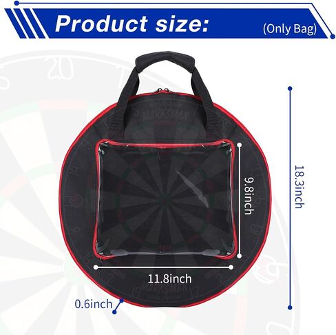Storage Bag for Dart Boards Set, Dartboard Cover Waterproof Protective Dart Board Carrying Case Dartboard Bag for Dartboard, Dart Tips, Dart Shafts, and Other Dart Accessories, Bag Only in Saudi Arabia
