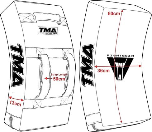 TMA Kick Shield Muay Thai Kickboxing, Heavy Curved Kicking Striking Body Pad, Punching Foot Target MMA Boxing Training, 3 Padded Handles, Martial Arts Karate TKD Taekwondo (ONE PAD ONLY) in Kuwait