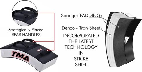 TMA Kick Shield Muay Thai Kickboxing, Heavy Curved Kicking Striking Body Pad, Punching Foot Target MMA Boxing Training, 3 Padded Handles, Martial Arts Karate TKD Taekwondo (ONE PAD ONLY) in Kuwait