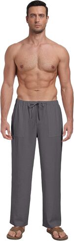 Sailwind Men's Casual Pants Elastic Waist Drawstring Beach Summer Pants Lightweight Trousers Yoga with Pockets in Saudi Arabia