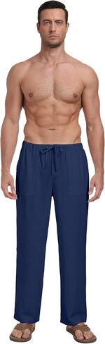 Sailwind Men's Casual Pants Elastic Waist Drawstring Beach Summer Pants Lightweight Trousers Yoga with Pockets in Saudi Arabia