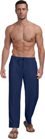 Sailwind Men's Casual Pants Elastic Waist Drawstring Beach Summer Pants Lightweight Trousers Yoga with Pockets in Saudi Arabia