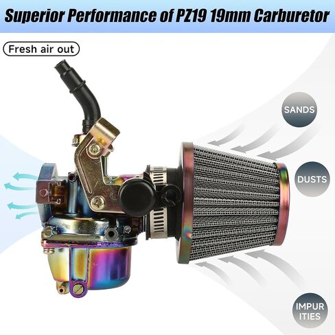 YOXUFA PZ19 Carburetor 19mm Carb Cable Choke Air Filter Kit for TaoTao SSR KAYO FOX 70cc 50cc 90cc 110cc 125cc Kazuma Apollo Coolster Peace Sports Hawk Chinese ATV Dirt Pit Bike 4 Wheeler Quad Parts in Saudi Arabia