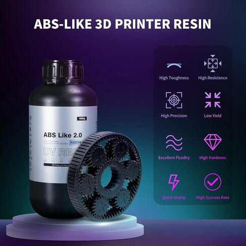 ABS Like 3D Printer Resin2.0, 405nm UV Curing 3D Printing Liquid Standard Photopolymer Resin for LCD DLP Resin 3D Printers Non-Brittle High Precision Enhanced Strength and Toughness in Saudi Arabia