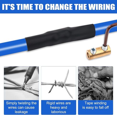 10 قطع 6 AWG مجموعة صواميل توصيل الأسلاك، 60 أمبير توصيل سريع للأسلاك الكهربائية، موصل كابل دائرة مقاوم للماء مع براغي وأنبوب انكماش in Saudi Arabia