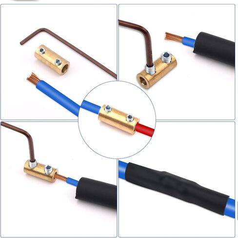 10 قطع 6 AWG مجموعة صواميل توصيل الأسلاك، 60 أمبير توصيل سريع للأسلاك الكهربائية، موصل كابل دائرة مقاوم للماء مع براغي وأنبوب انكماش in Saudi Arabia