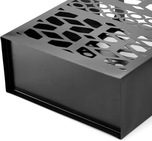 حامل مظلة معدني من ZENFUN مع خطافين، حامل مظلة للمدخل، منظم مظلة مستطيل، صندوق تخزين رف المظلة قائم بذاته للمنزل والمكتب والفندق، أسود، 11 × 4.7 × 15.7 بوصة in Kuwait