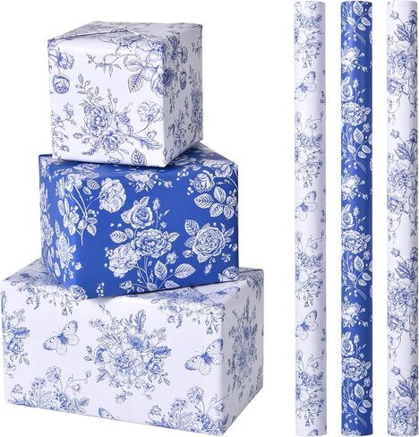 Titiweet Unicorn Wrapping Paper Rolls - Birthday Wrapping Paper Girls, 3 Mini Rolls 17" x 120" Rainbow Unicorn Wrapping Paper for Unicorn Birthday Party (unicorn) in Saudi Arabia