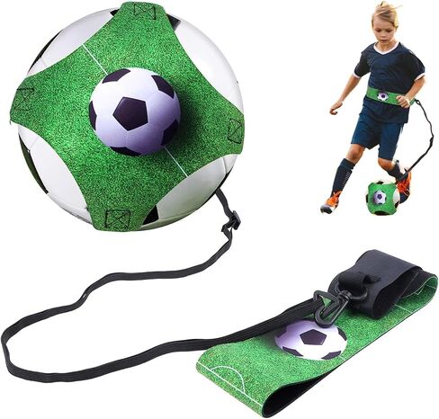 مدرب كرة القدم/الكرة الطائرة/الرجبي، ركلة كرة القدم، التدريب الفردي، المساعدة في التحكم في المهارات، حزام خصر قابل للتعديل للأطفال والكبار، يناسب مقاسات الكرة 3 و4 و5 in Kuwait