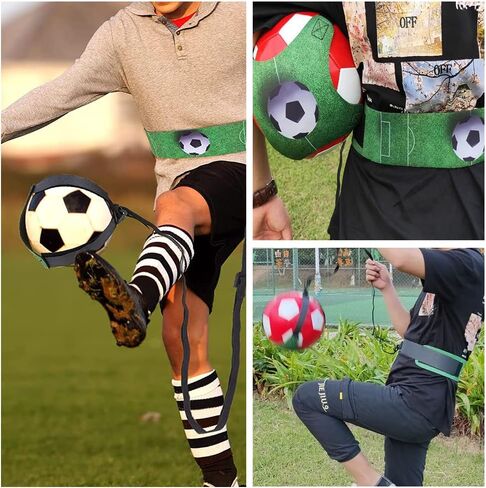 مدرب كرة القدم/الكرة الطائرة/الرجبي، ركلة كرة القدم، التدريب الفردي، المساعدة في التحكم في المهارات، حزام خصر قابل للتعديل للأطفال والكبار، يناسب مقاسات الكرة 3 و4 و5 in Kuwait