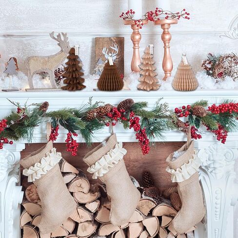 Whaline 4Pcs Christmas Scented Candle Set Origami Coniferous Christmas Tree Candles Brown Colors Xmas Wax Candles for Winter Holiday Room Table Decor Gifts Supplies in Saudi Arabia