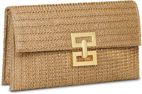 Liadreem Straw Clutch Purse for Women Wicker Rattan Cluth Evening Handbag Beach Shoulder Bag for Vacation, Wedding, Colorful in Saudi Arabia