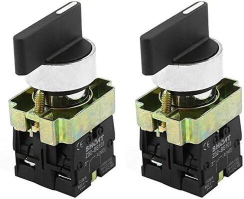 uxcell a14090200ux0565 ZB2-BE101 SPDT 2NO 4 Terminal 3-Position Rotary Selector Switch AC600V 10A in Saudi Arabia