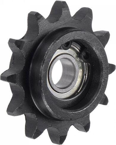 uxcell Chain Idler Sprocket, 8mm Bore 3/8" Pitch 12 Tooth Tensioner, Black Oxide Finish C45 Carbon Steel with Insert Single Bearing for ISO 06B Chains in Saudi Arabia