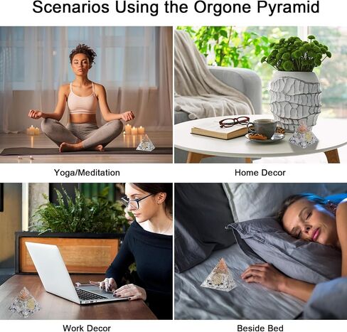 Orgone Pyramid Orgonite Crystal Pyramids for Positive Energy, Orgone Energy Generator Protection Crystal Pyramid for Reduce Stress Reiki Healing Meditation Home Office Decor Attracts Lucky and Success in Saudi Arabia