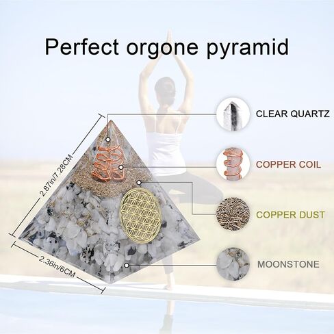 Orgone Pyramid Orgonite Crystal Pyramids for Positive Energy, Orgone Energy Generator Protection Crystal Pyramid for Reduce Stress Reiki Healing Meditation Home Office Decor Attracts Lucky and Success in Saudi Arabia