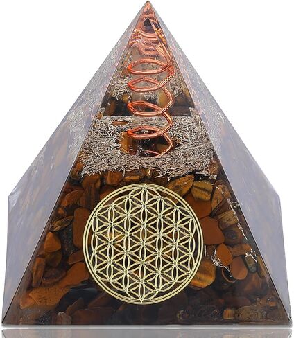 Orgone Pyramid Orgonite Crystal Pyramids for Positive Energy, Orgone Energy Generator Protection Crystal Pyramid for Reduce Stress Reiki Healing Meditation Home Office Decor Attracts Lucky and Success in Saudi Arabia