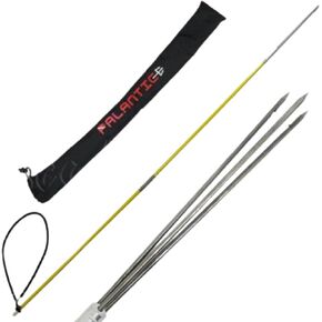 Scuba Choice 5' Travel Spearfishing Two-Piece Fiber Glass Pole Spear 3 Prong Barb Paralyzer and Bag