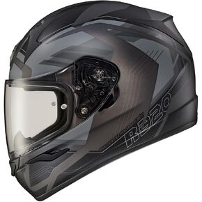 خوذة دراجة نارية ScorpionEXO R320 كاملة الوجه للبالغين مع درع جاهز للتثبيت وجيوب مكبر صوت جاهزة للبلوتوث معتمدة من وزارة النقل (أبيض - كبير)