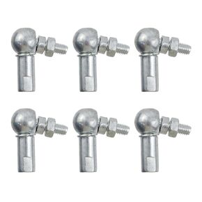 Woogim 6PCS M4×0.8 Carbon Steel Angle Ball Joint Rod End Bearing Ball Socket Universal Joints Left Hand Self Lubricating Rod End Bearing