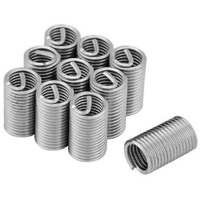 10 Pcs Wire Insert Thread 304 Stainless Steel Thread Repair Kit M8x1.25x3D Wire Screw Sleeve Inserts Assortment M8 Type
